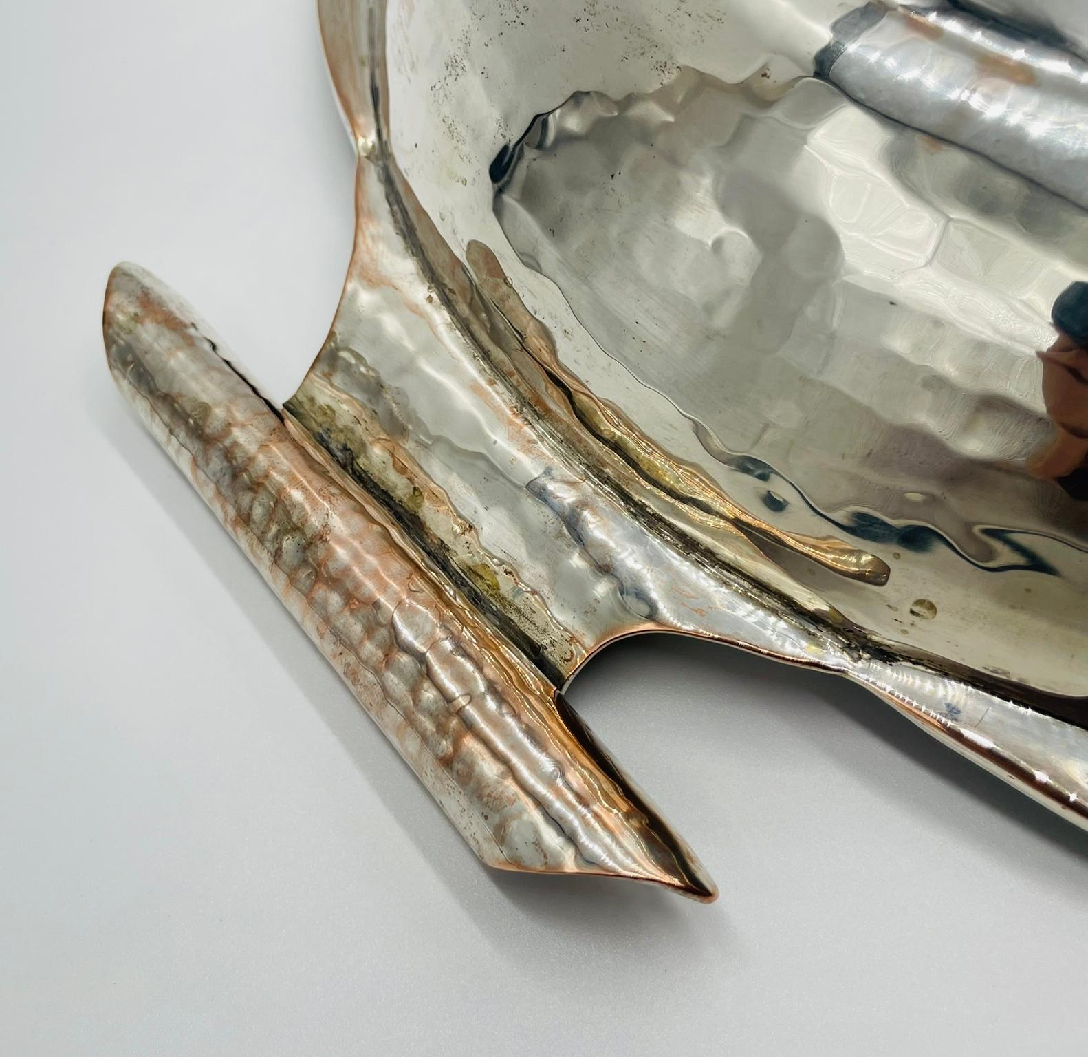 Ciotola di Emilia Castillo placcata in argento con intarsio di malachite, design messicano in vendita 8