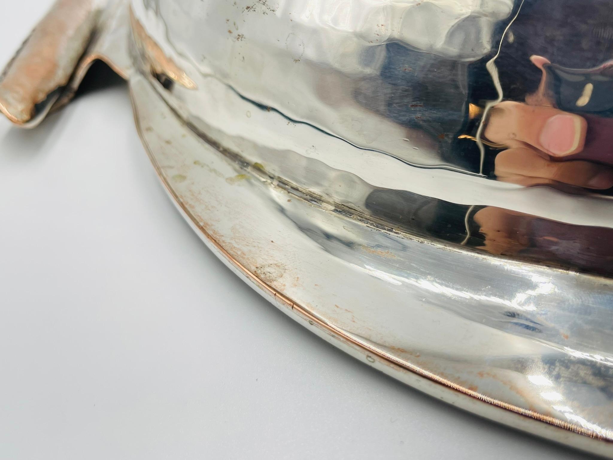 Ciotola di Emilia Castillo placcata in argento con intarsio di malachite, design messicano in vendita 9