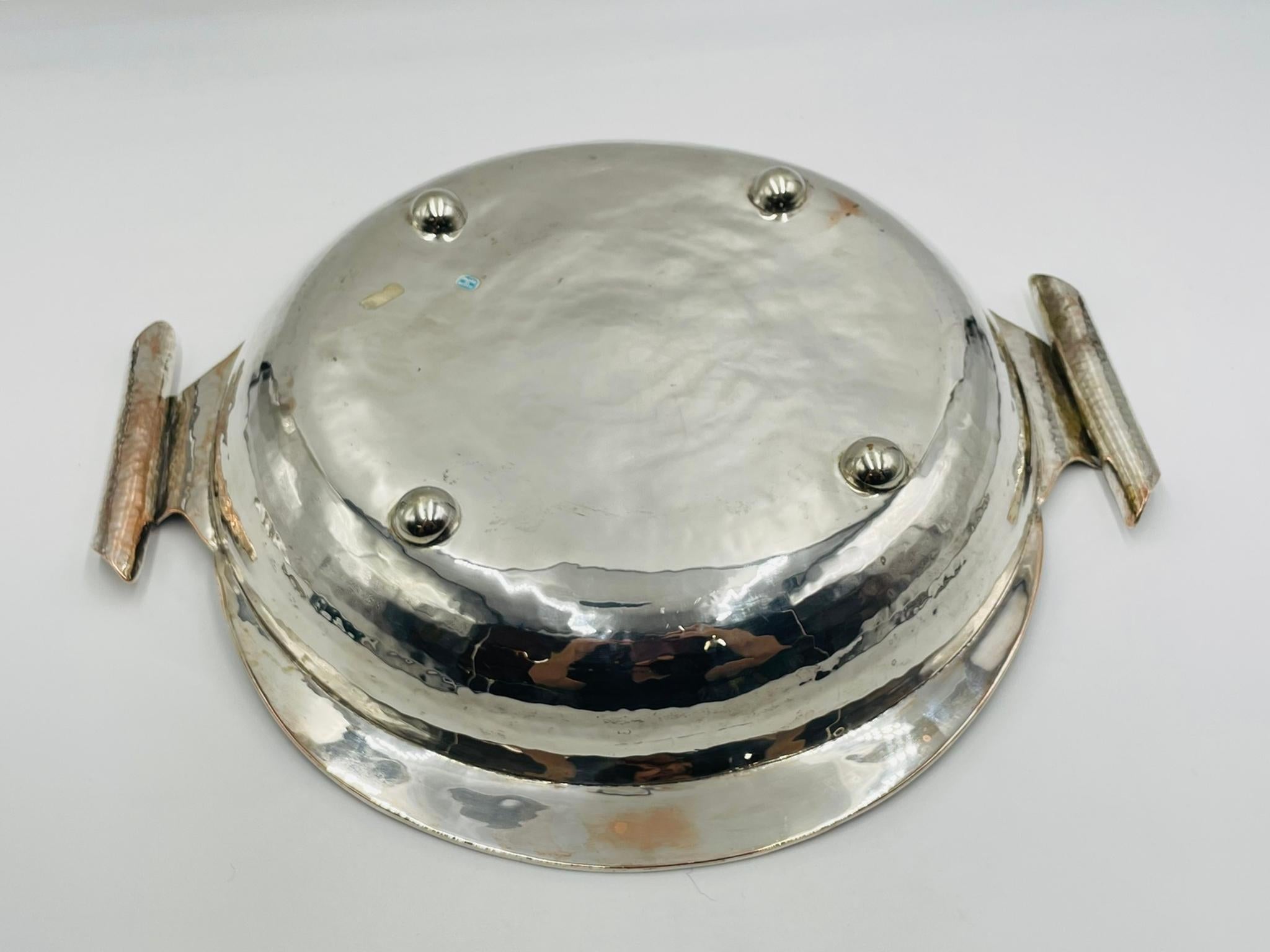 Ciotola di Emilia Castillo placcata in argento con intarsio di malachite, design messicano in vendita 11