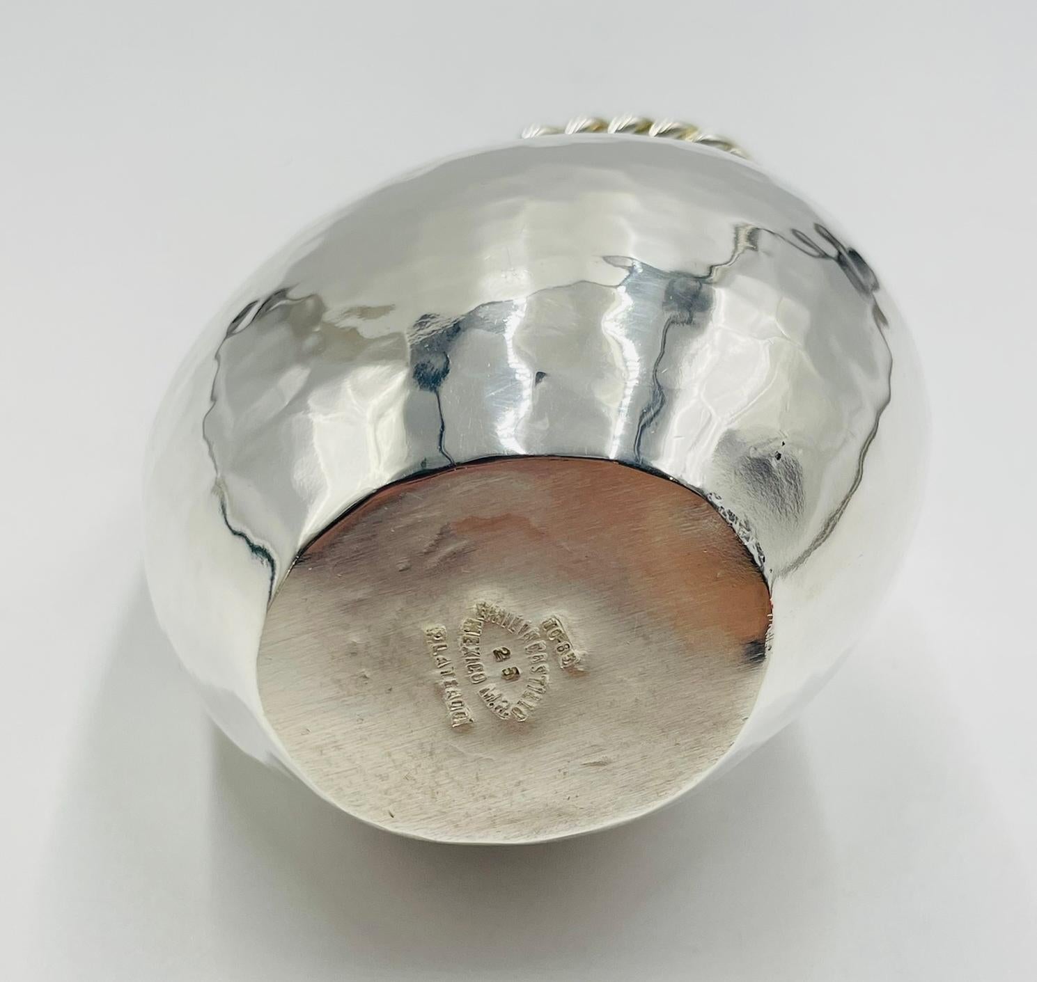 Emilia Castillo Versilberte Tukan-Kanne mit Onyx und Jaspis, Mexiko 1980er Jahre im Angebot 8