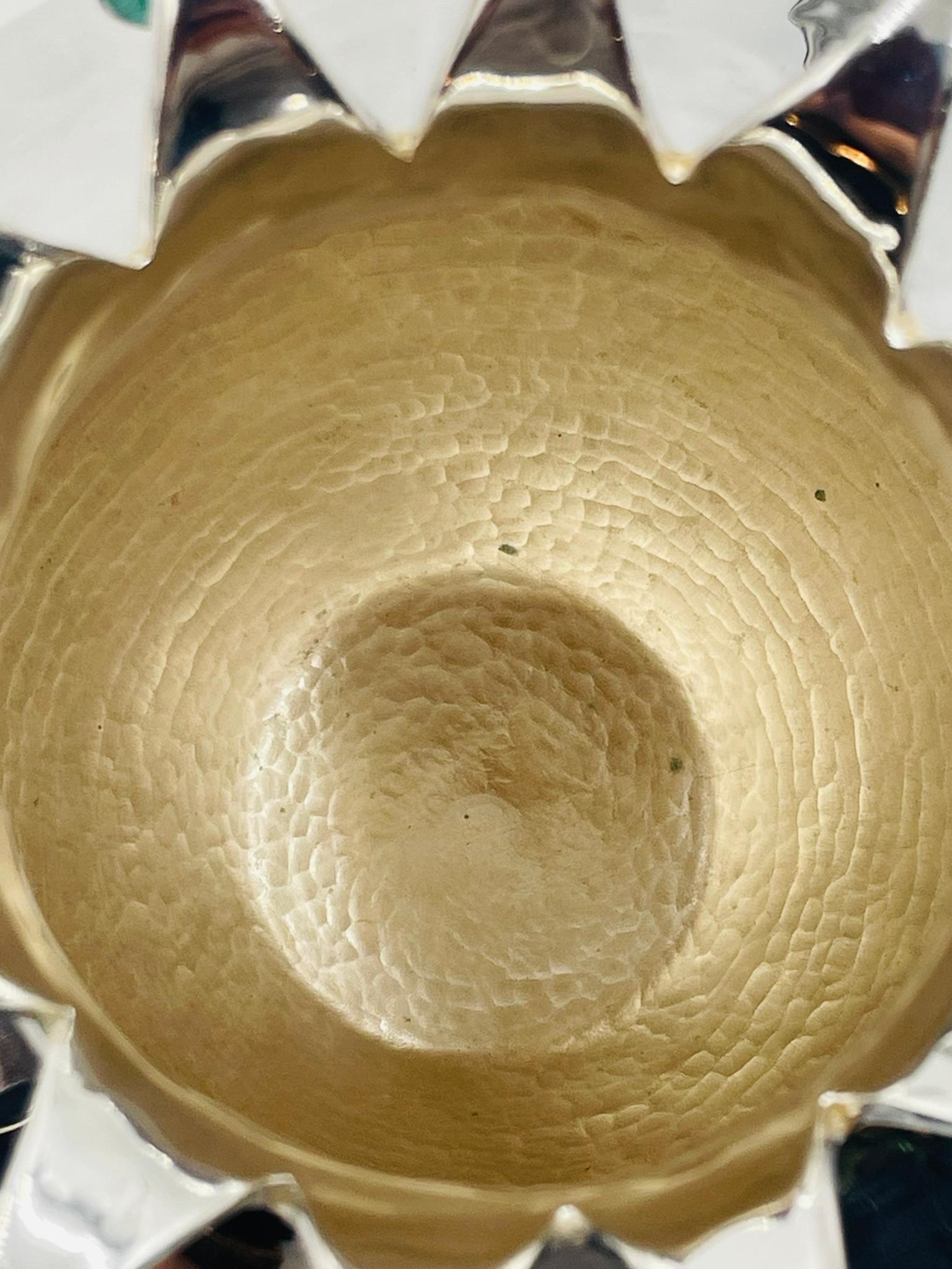 Vaso d'argento di Emilia Castillo con accenti di pietra, firmato, Taxco Mexico in vendita 4