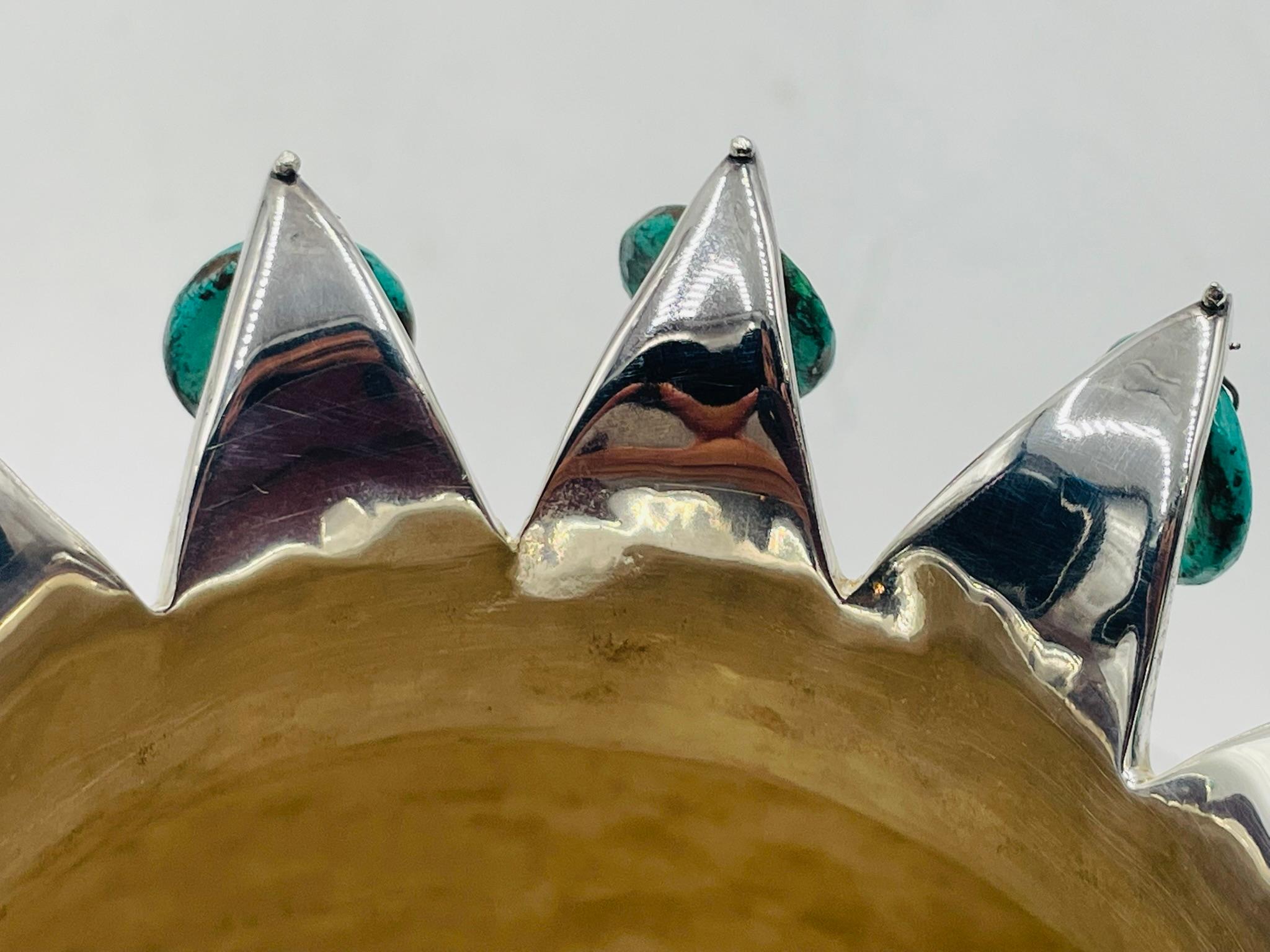 Vaso d'argento di Emilia Castillo con accenti di pietra, firmato, Taxco Mexico in vendita 5