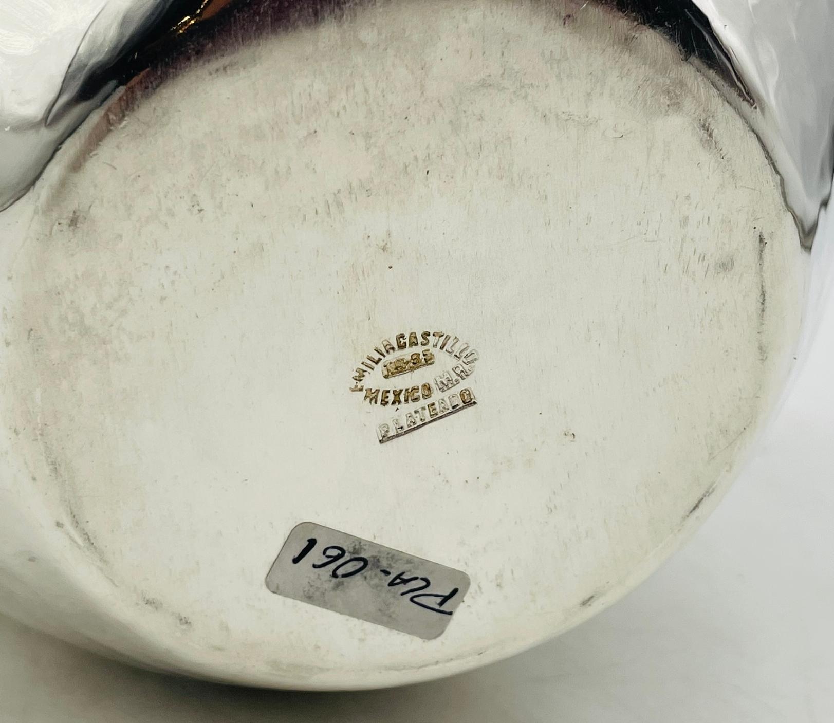 Vaso d'argento di Emilia Castillo con accenti di pietra, firmato, Taxco Mexico in vendita 10