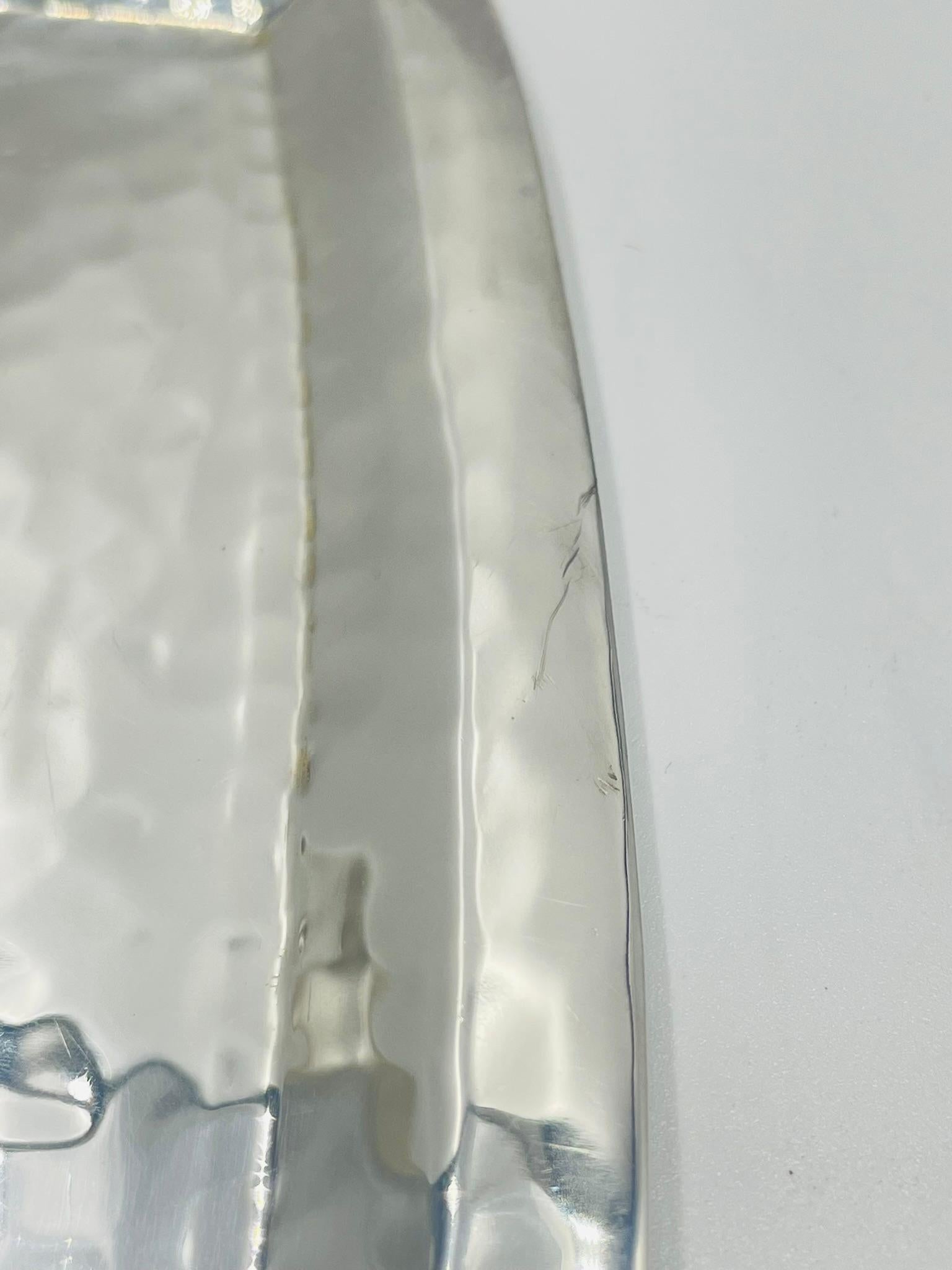 Emilia Castillo Silverplate Butterfly Tray with Stone Inlay, Taxco For Sale 5