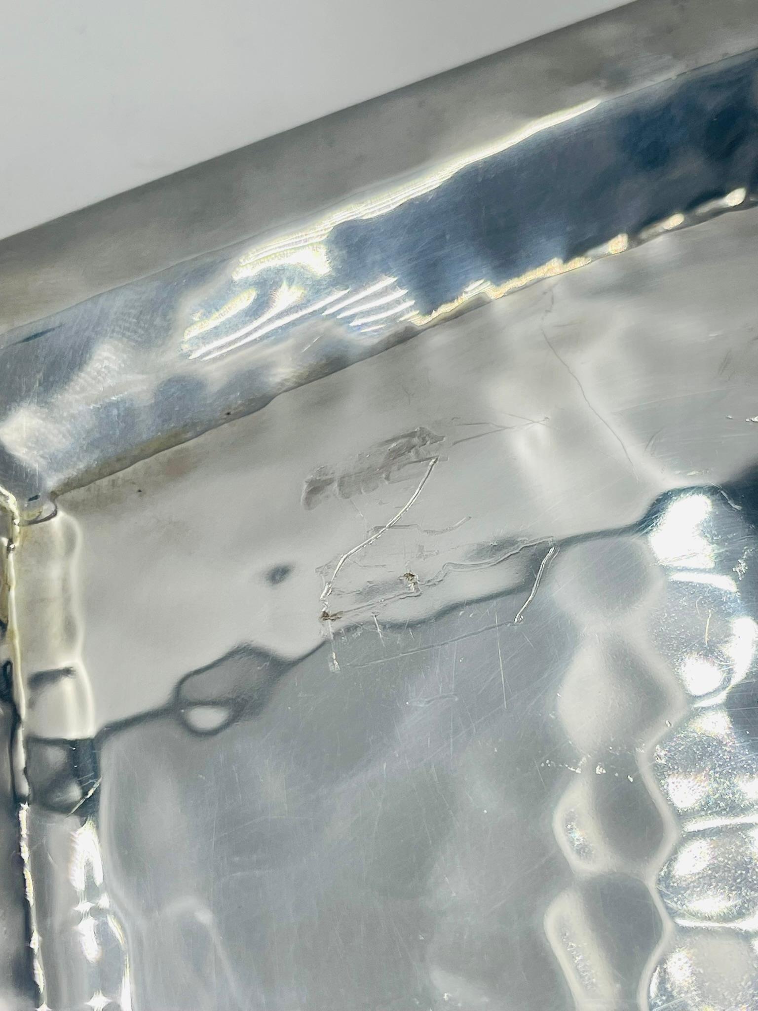 Emilia Castillo Silverplate Butterfly Tray with Stone Inlay, Taxco For Sale 6