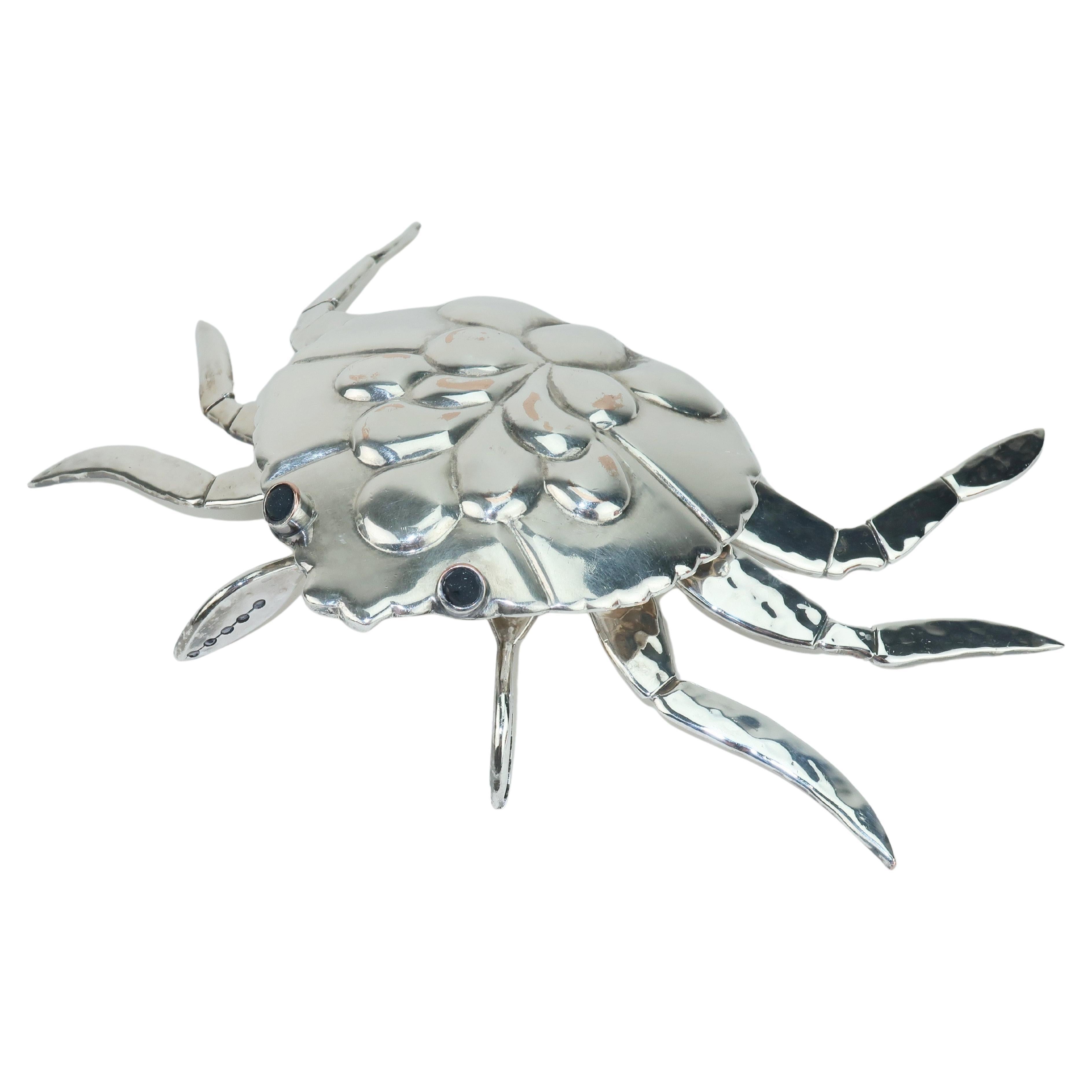 Emilia Castillo - Ouvre-bouteille de crabe en métal argenté