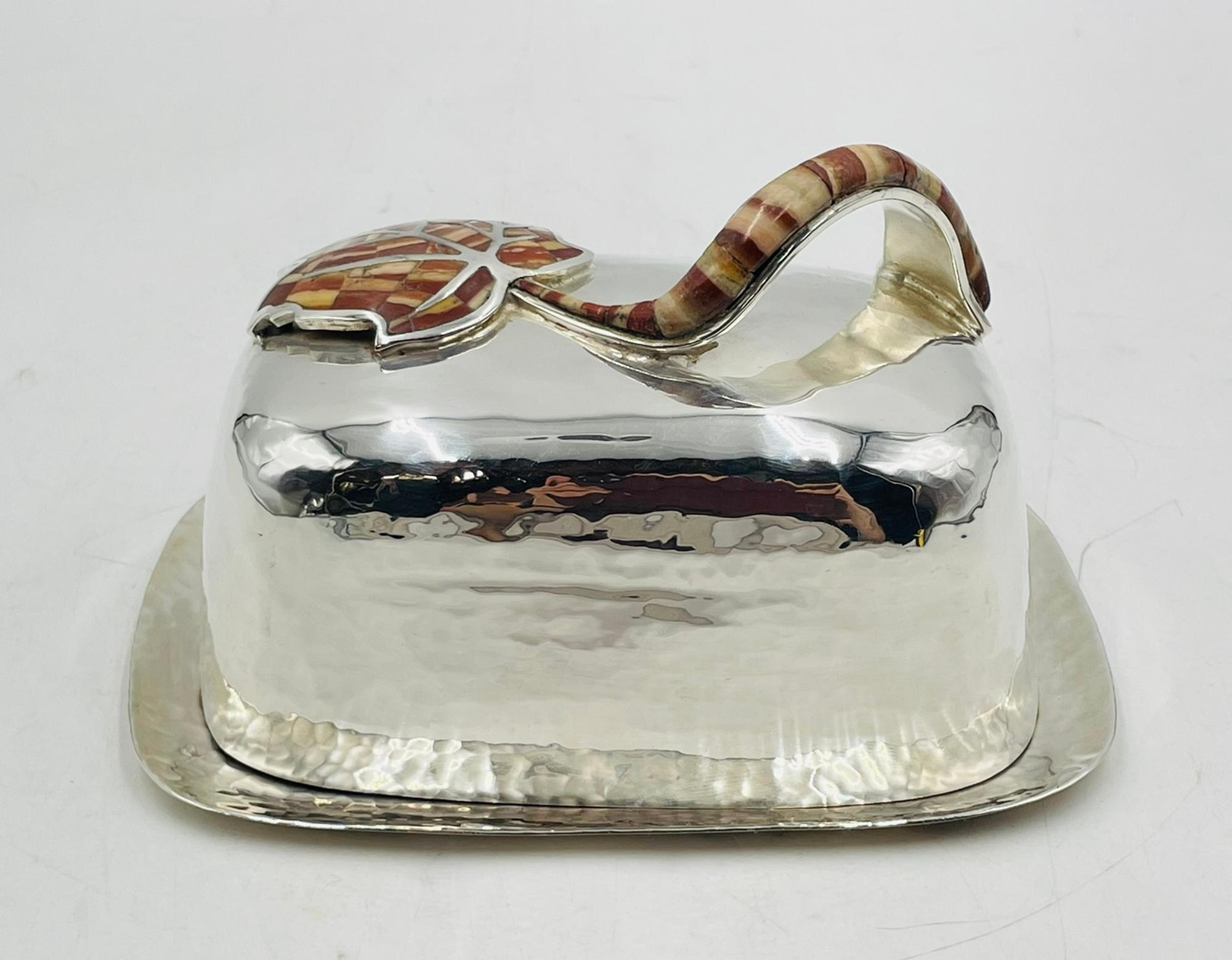 Mexicain Beurrier couvert à incrustation de jaspe 