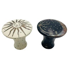 Emilia Castillo “Sol y Luna” Silver & Porcelain Salt and Pepper Set