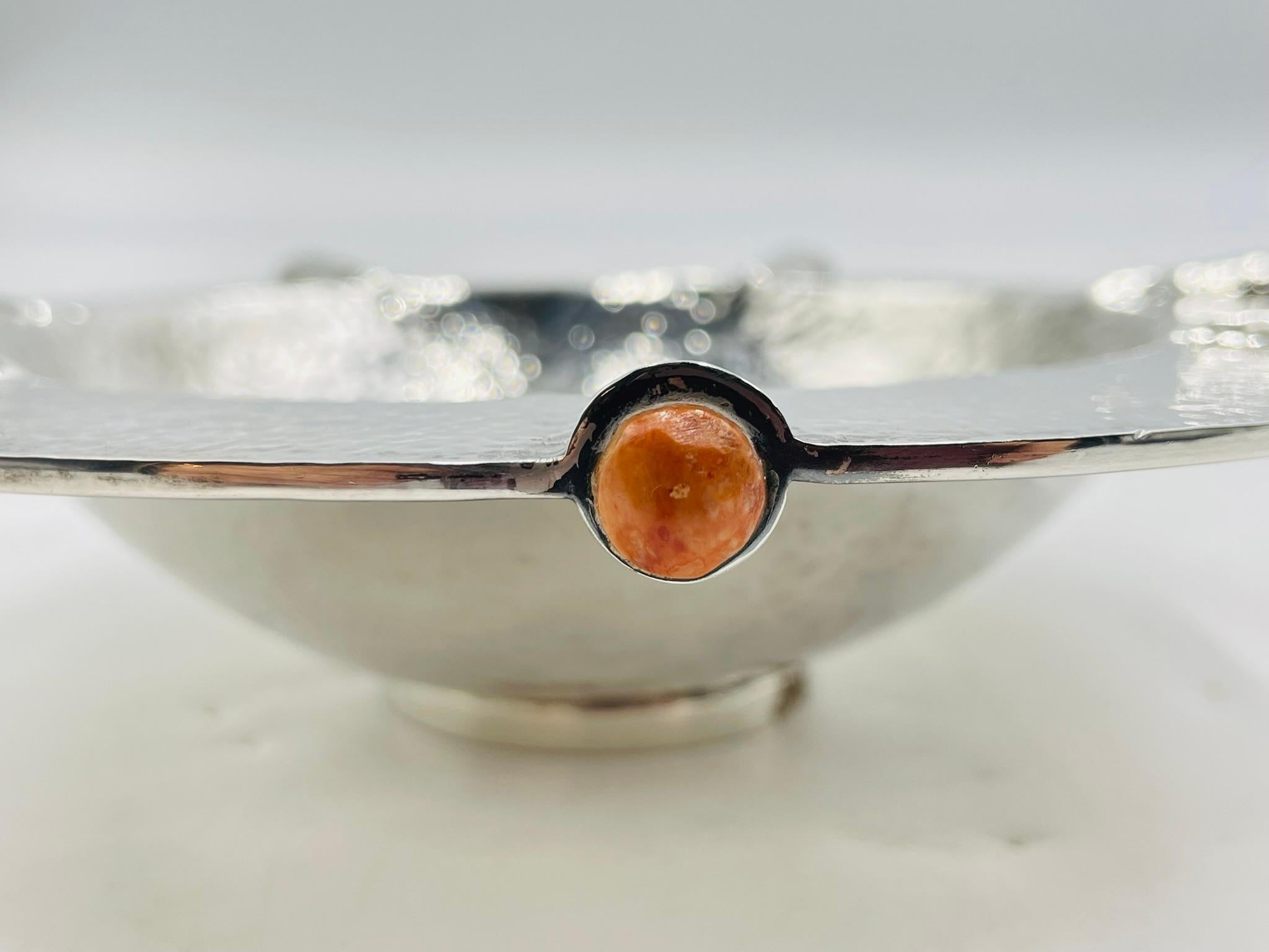 Emilia Castillo Bol en argent sterling avec incrustation de pierres semi-précieuses, Mexique en vente 1