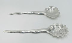 Emilia Castillo Sun & Cloud Serving Utensils, Hand Signed, Mexican Modern Design
