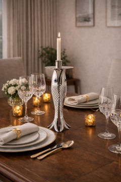 Emilia Castillo Taxco Fish Candle Holder Silver Plate Turquoise Eyes