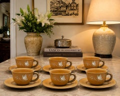 Emilia Castillo Taxco Plata Mexico Butterfly Cup and Saucer Set of 6