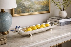 Emilia Castillo Taxco Silver Plate Brass Lapis Lazuli Firefly Centerpiece Bowl