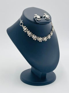 Emilia Castillo Taxco Sterling Silver Frog Bracelet & Earrings Set