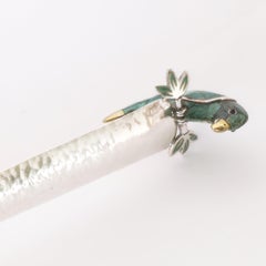 Emilia Castillo Vintage Silver Plate on Copper Ladle with Parrot