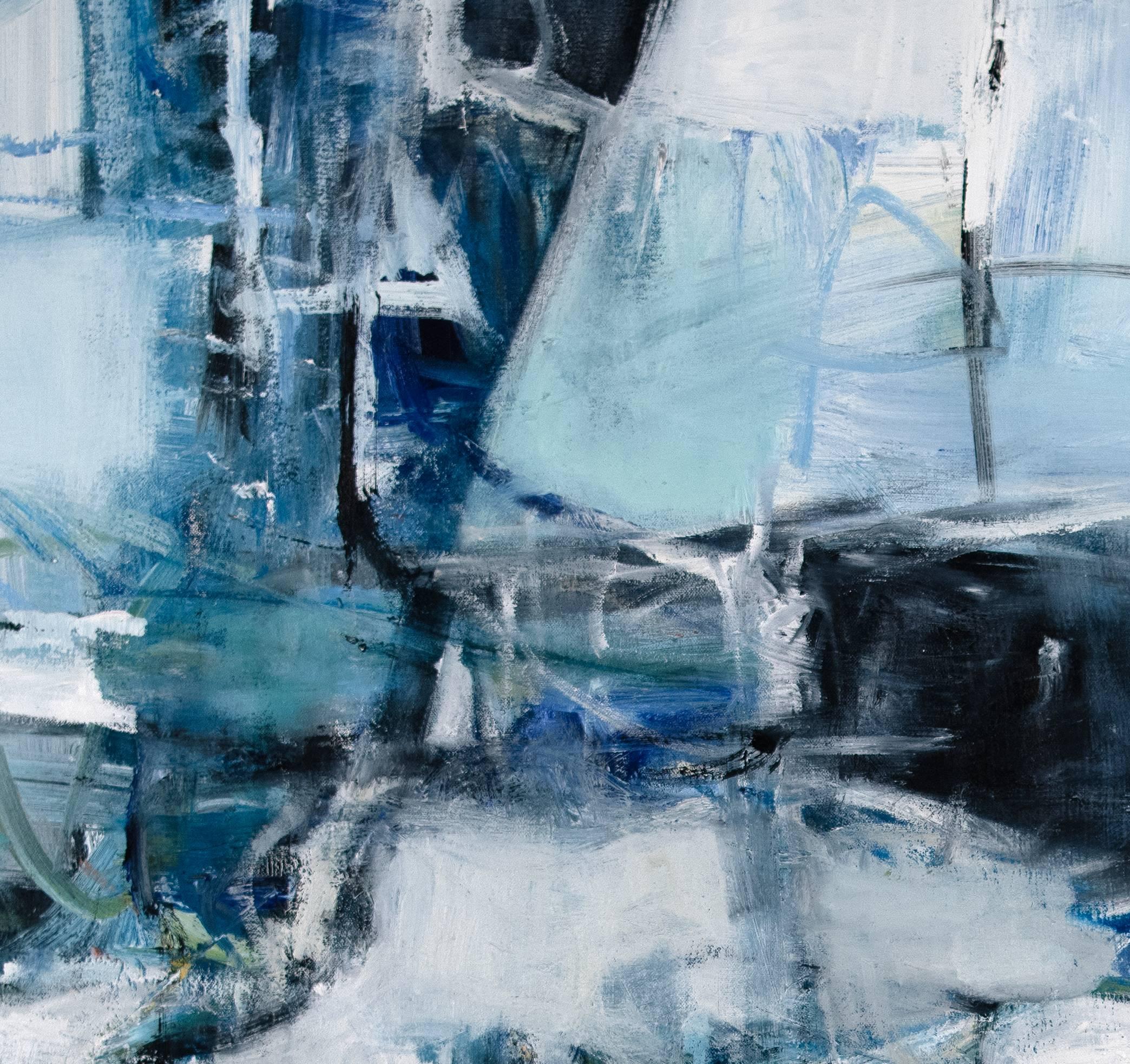 Anchor - Blue Landscape Painting by Emilia Dubicki