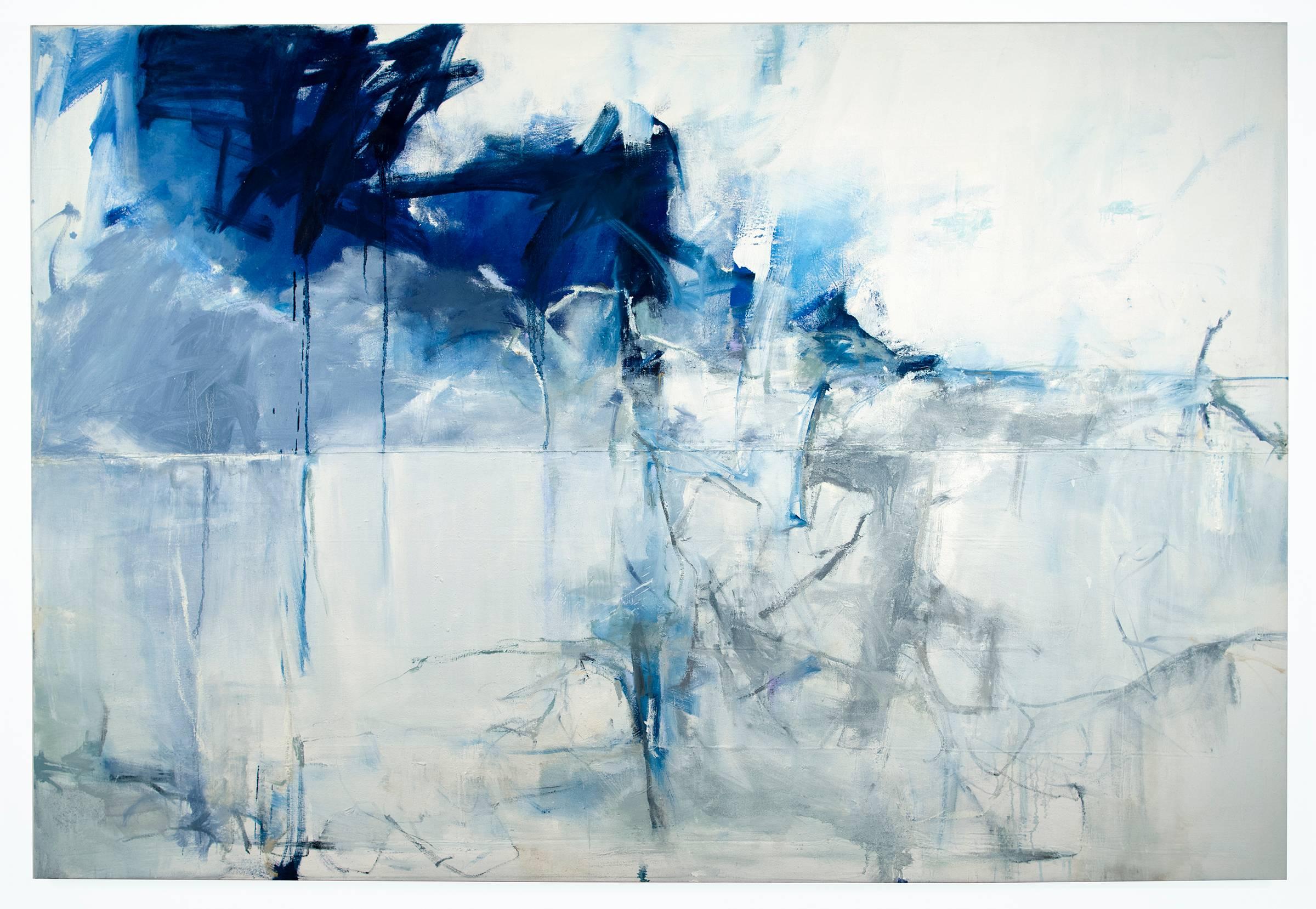 Emilia Dubicki Abstract Painting - Back to the Blue Motel