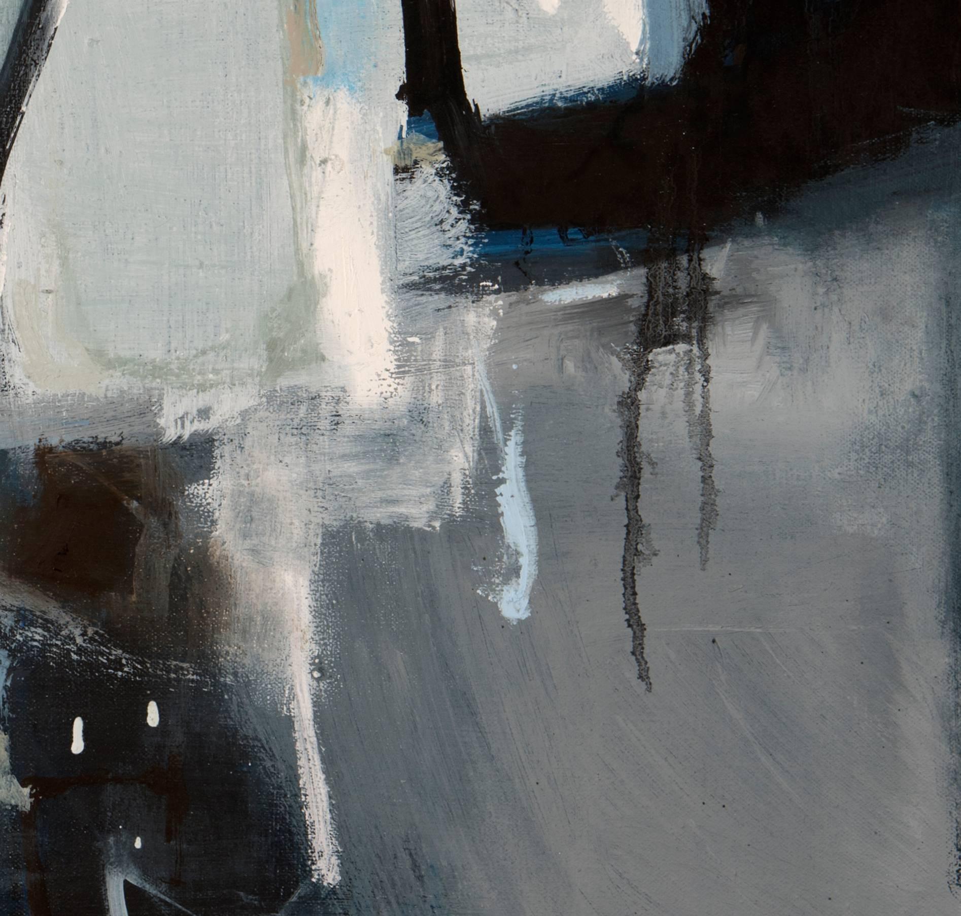Late Day; Morris Cove - Black Abstract Painting by Emilia Dubicki
