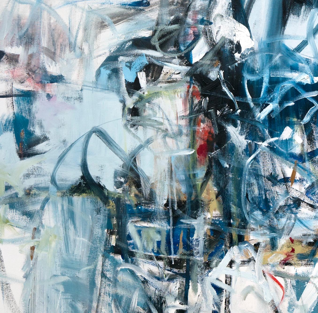 Red Line Rambler - Abstract Painting by Emilia Dubicki