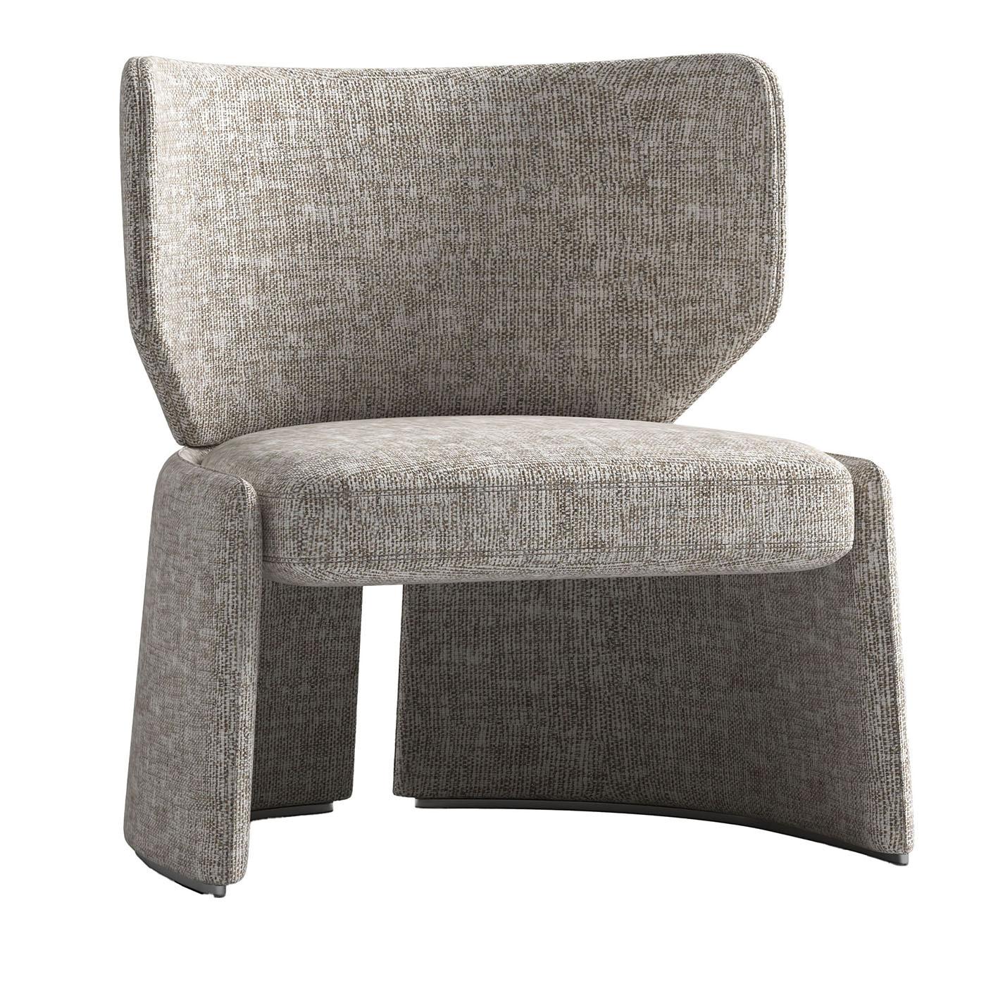 Italian Emilia Gray fabric Lounge Chair by CPRN Homood For Sale