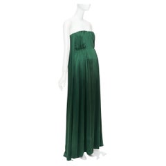 EMILIA WICKSTEAD 2020 Elaine strapless emerald green satin gown maxi dress UK6