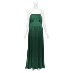 EMILIA WICKSTEAD 2020 Elaine strapless emerald green satin gown maxi dress UK6