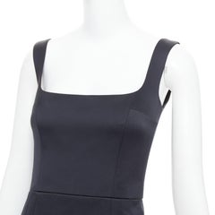 EMILIA WICKSTEAD 2021 Salma black duchess satin structured hip dress UK6 S