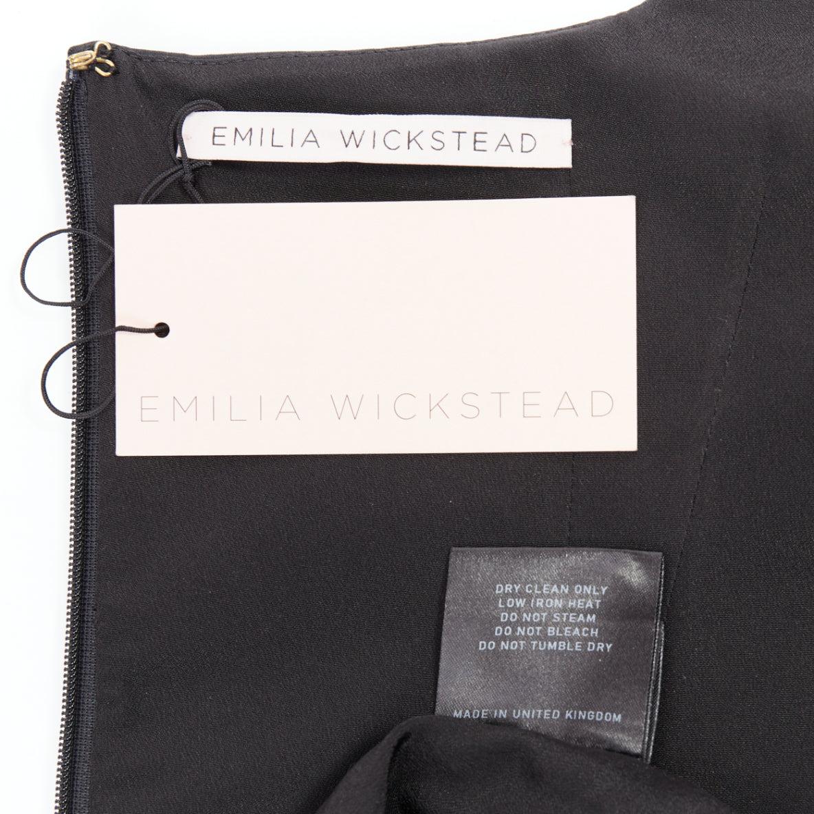 EMILIA WICKSTEAD 2021 Salma black duchess satin structured hip dress UK6 S For Sale 3