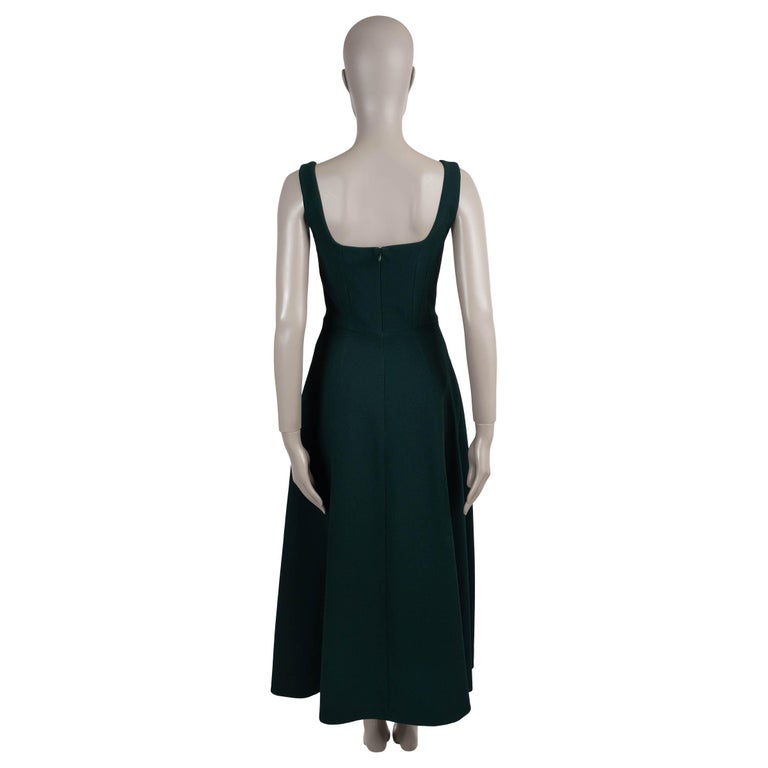 emilia wickstead dress green Vero Dress In Olive Green Doppio Satin main image 1