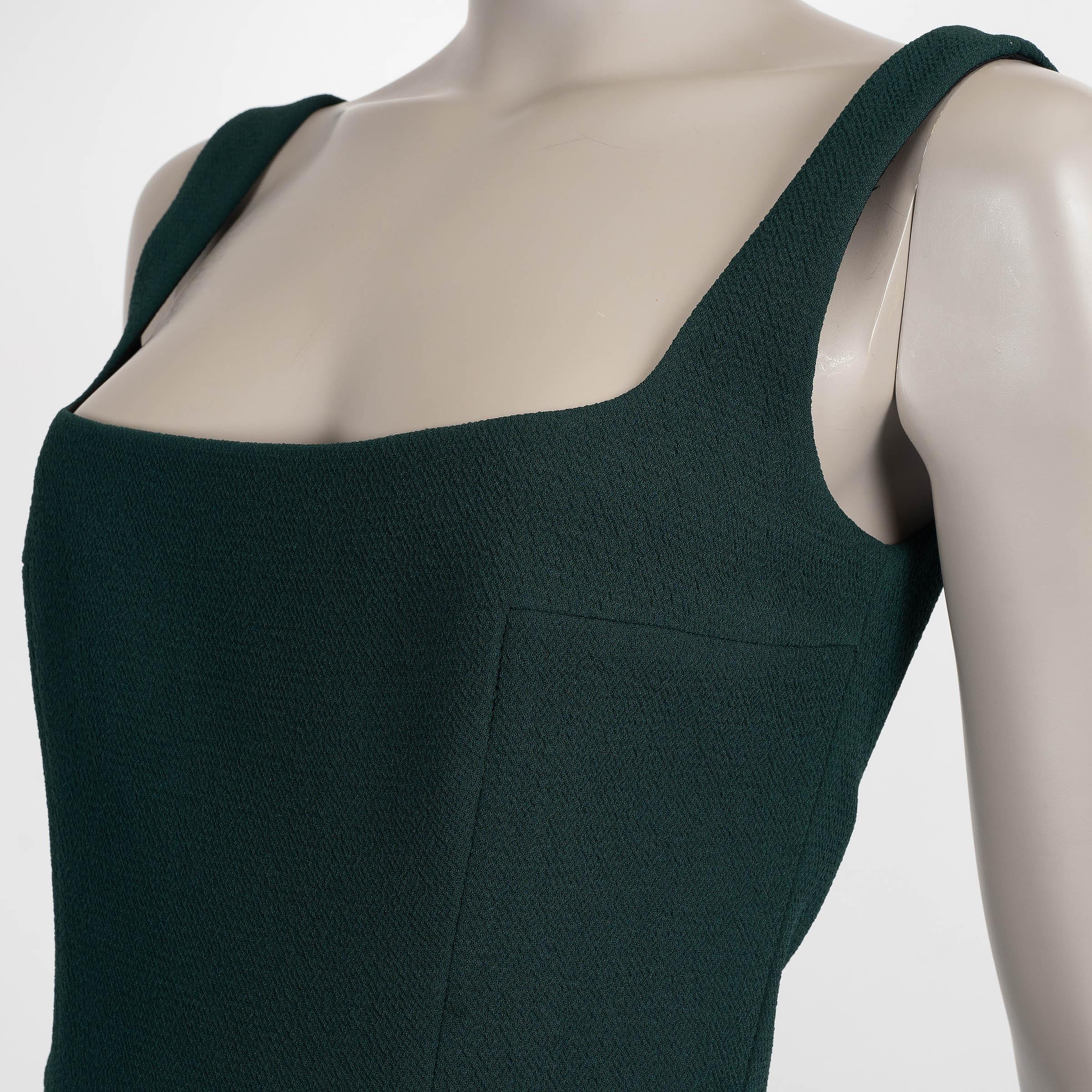 EMILIA WICKSTEAD dark green SHILOH CREPE MIDI Dress UK8 XS In condizioni Nuovo in vendita a Zürich, CH