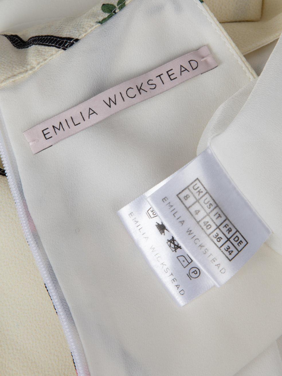 Emilia Wickstead Ecru Floral Sleeveless Midi Dress Size S 1