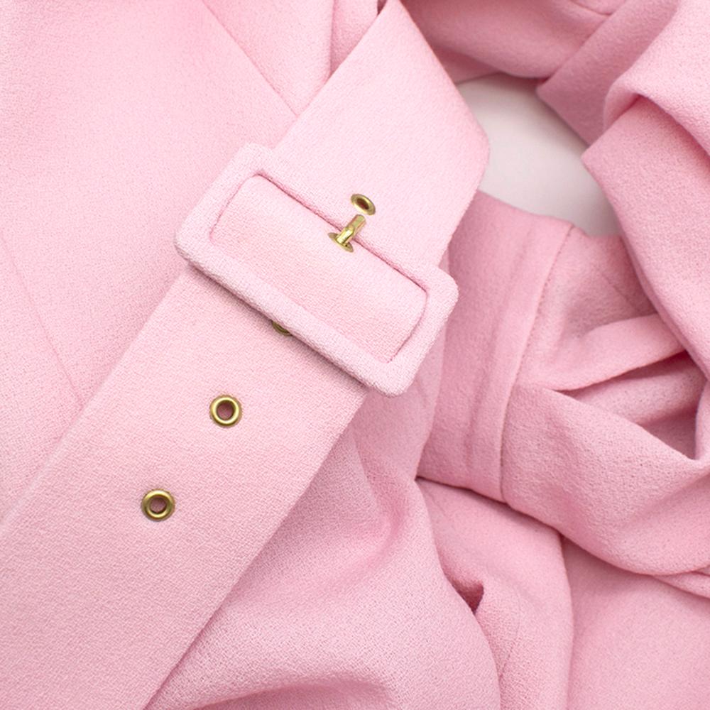 Pink Emilia Wickstead Elvis high-neck belted wool-crepe jumpsuit XS 8 