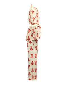Pantaloni pigiama Fifi di Emilia Wickstead in cotone rosso