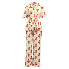 Pantaloni pigiama Fifi di Emilia Wickstead in cotone rosso