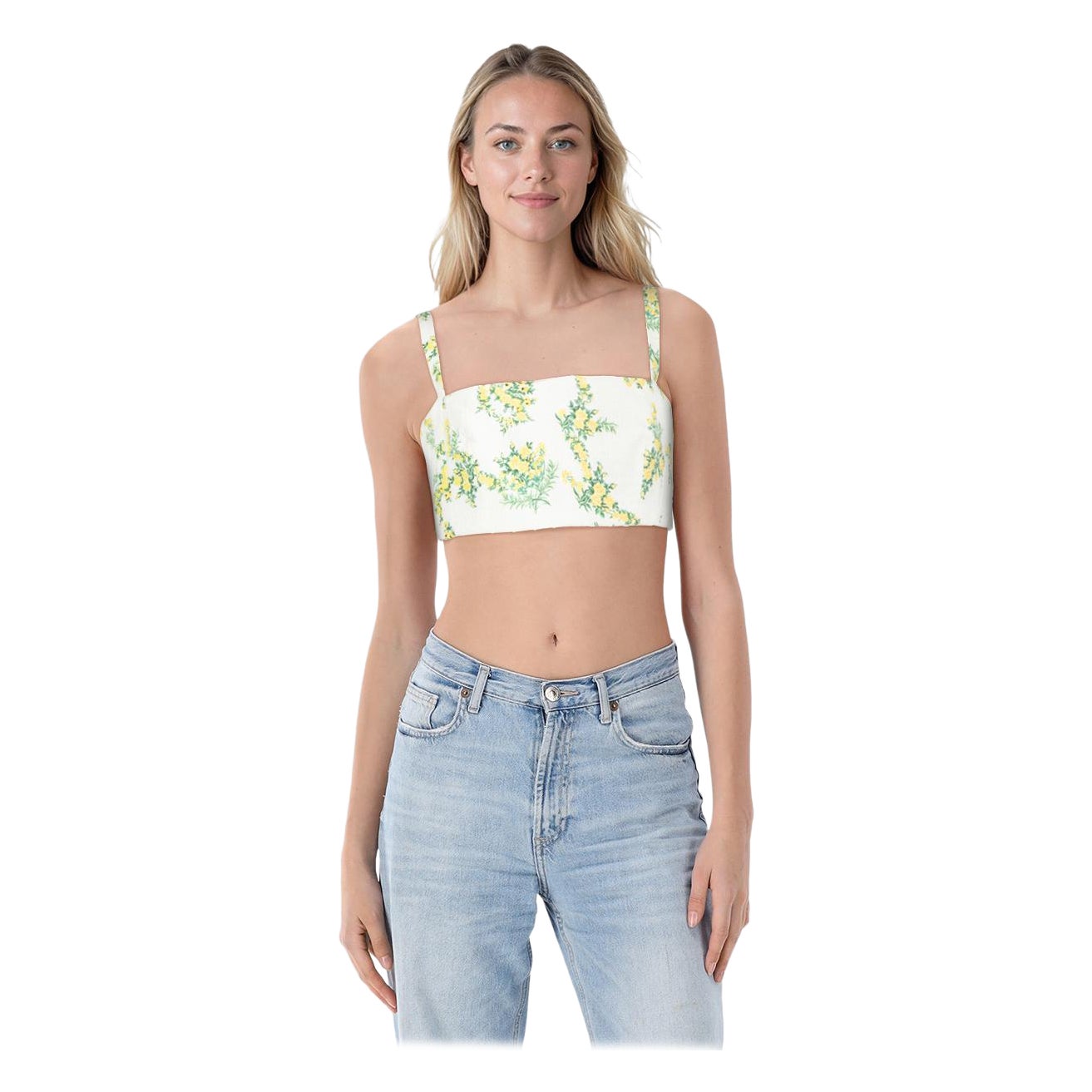 Emilia Wickstead Top court sans manches à fleurs Taille L