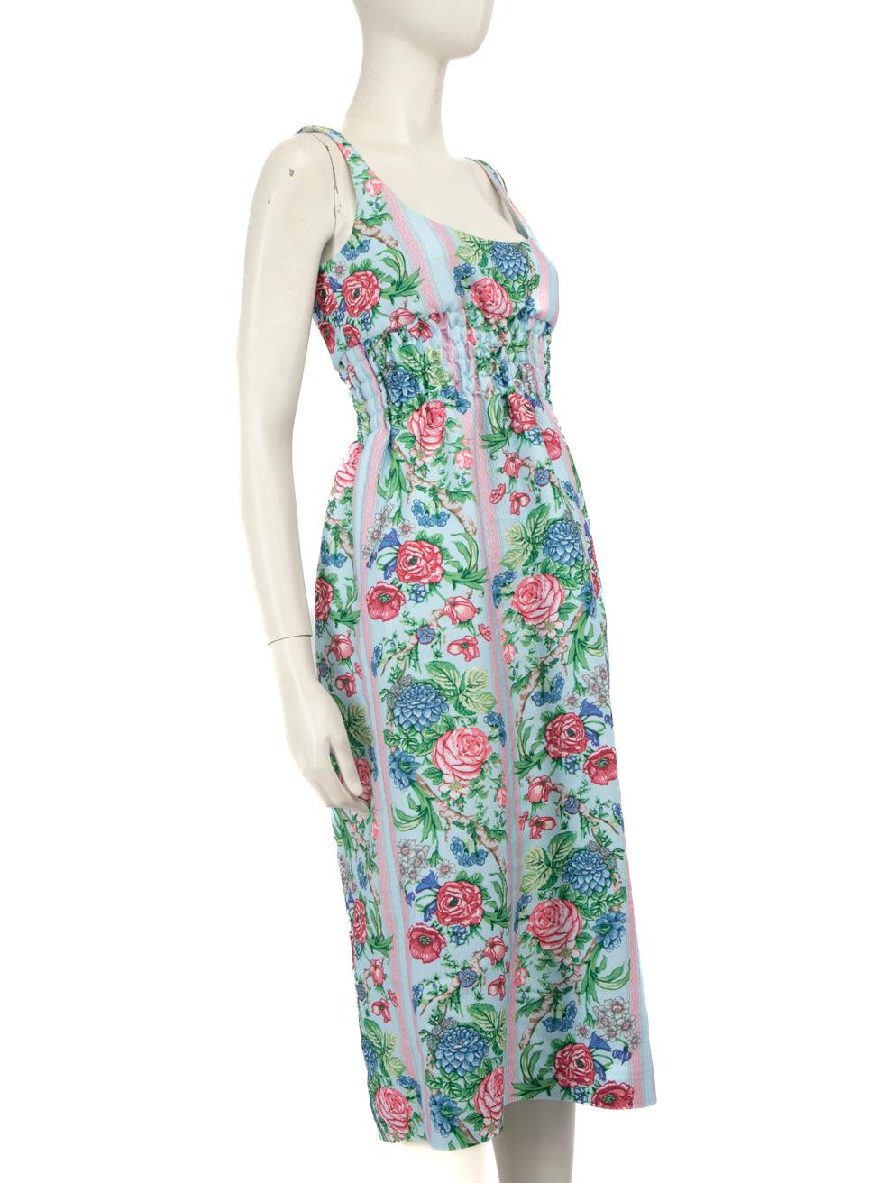 CONDITION is Good. Minor wear to the dress is evident, there is discolouration on the lining under the shoulders, the internal neckline and underarms, the silk trimming under the hem and the inner side seams of this used Emilia Wickstead designer