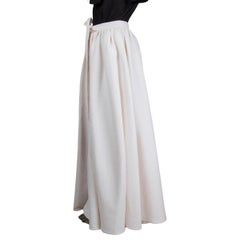 EMILIA WICKSTEAD ivory DOUBLE CLOQUE WRAP MAXI Skirt 12 M