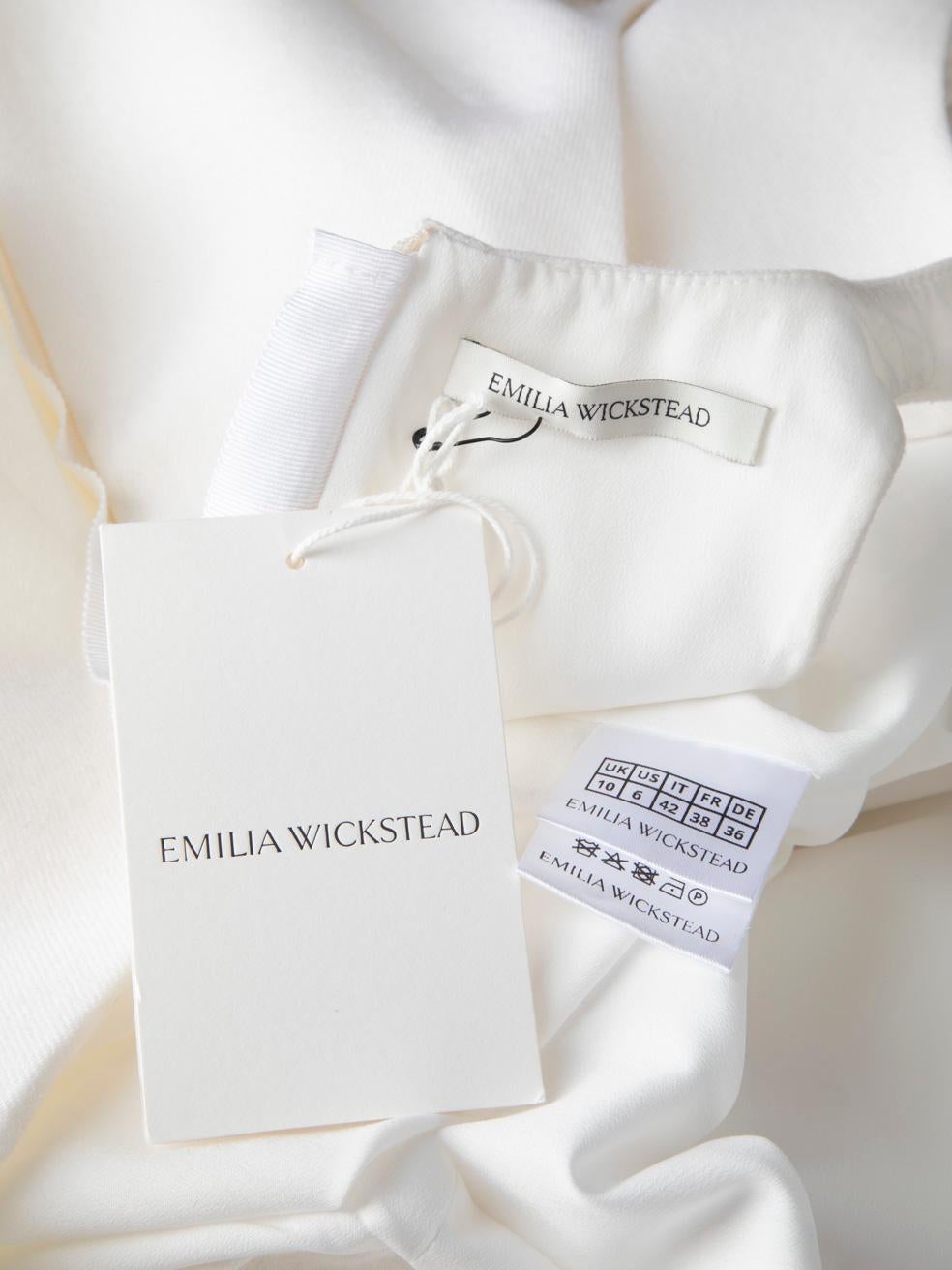 Emilia Wickstead Ivory Wool High Neck Midi Dress Size M 1