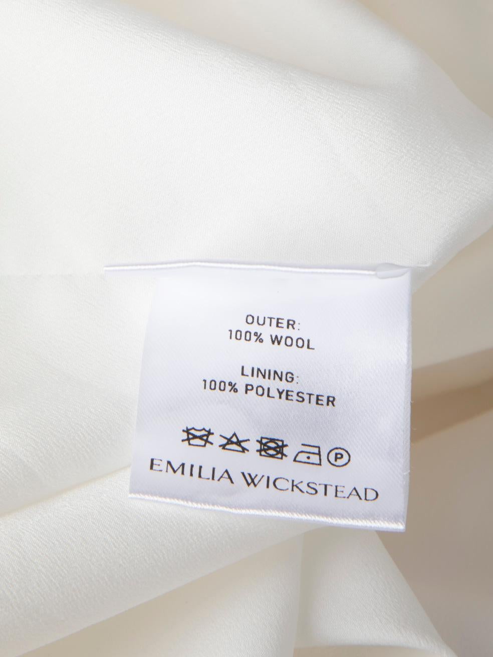 Emilia Wickstead Ivory Wool High Neck Midi Dress Size M 2