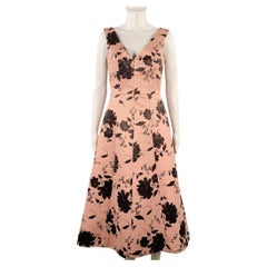 EMILIA WICKSTEAD – Robe sans manches à motif floral rose « Petrova » et noir, col en V, taille UK 8