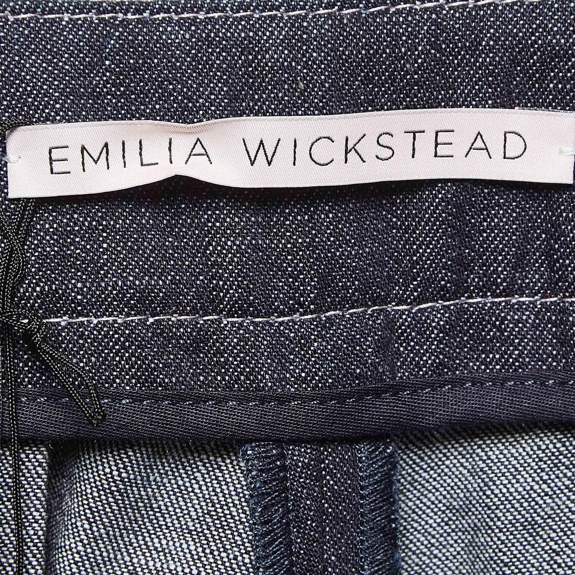 Emilia Wickstead Short évasé en jean bleu marine, taille M Neuf - En vente à Dubai, Al Qouz 2