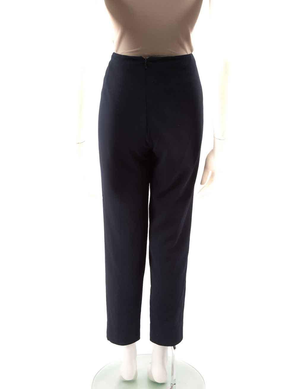 Black Emilia Wickstead Navy Slim Leg Trousers Size M For Sale