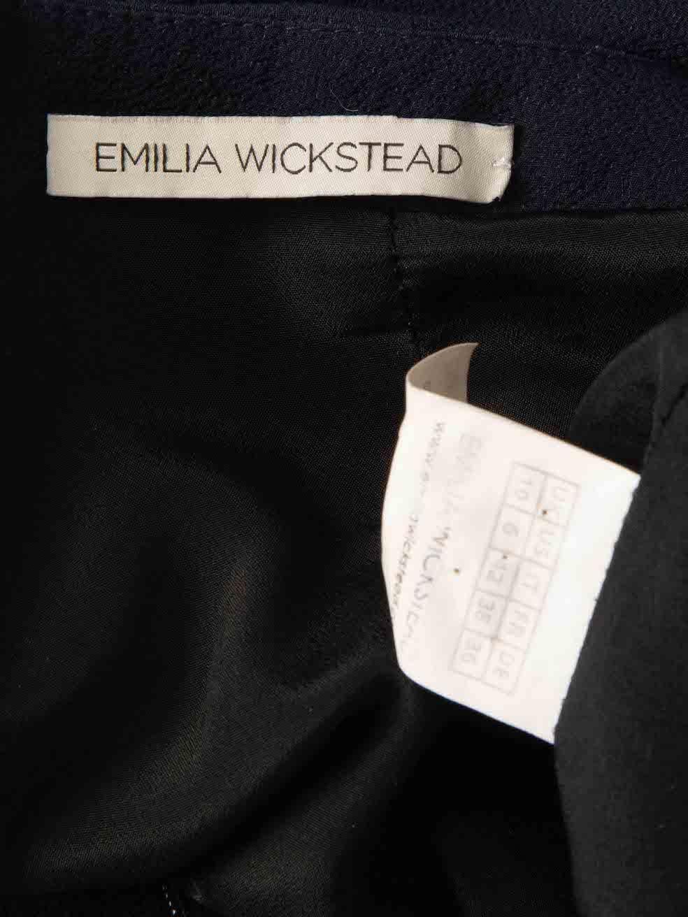 Emilia Wickstead Navy Slim Leg Trousers Size M For Sale 1