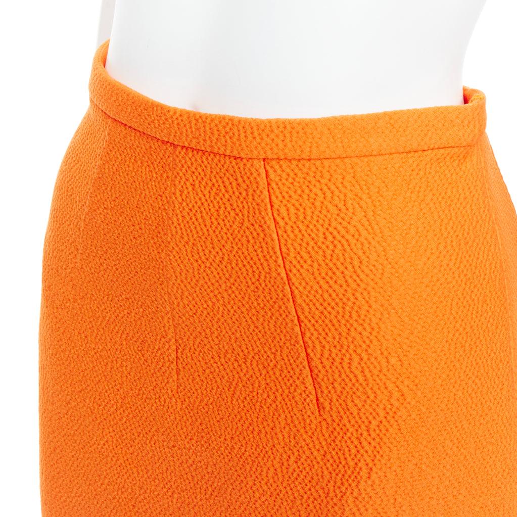 EMILIA WICKSTEAD orange darted panelled crop top pencil skirt set UK8 S For Sale 4