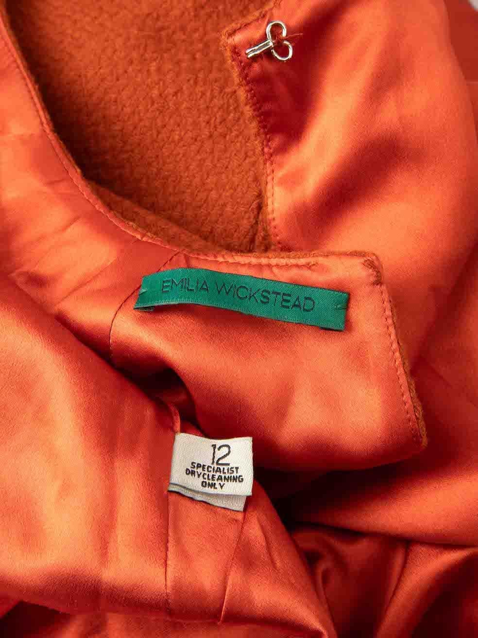 Women's Emilia Wickstead Orange Wool Round Neck Top Size L For Sale