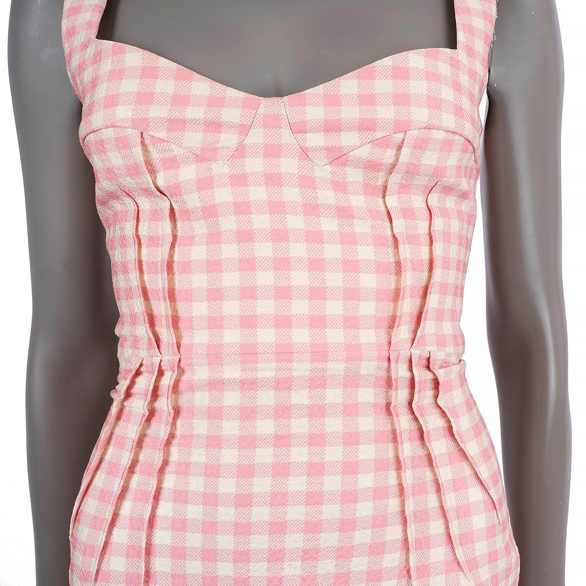 EMILIA WICKSTEAD pink SEERSUCKER GINGHAM SLEEVELESS SHORT Dress 6 XXS For Sale 1