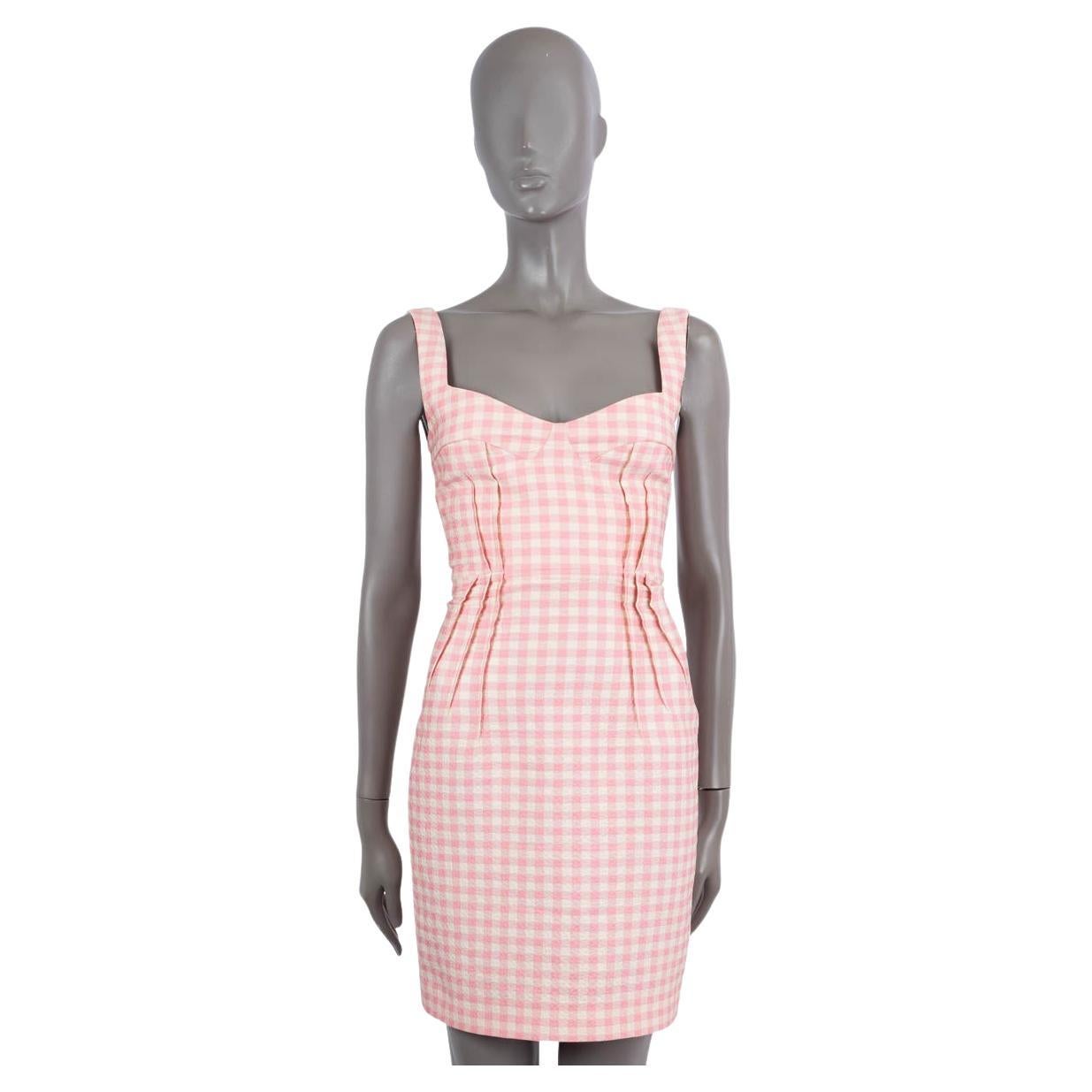EMILIA WICKSTEAD pink SEERSUCKER GINGHAM SLEEVELESS SHORT Dress 6 XXS For Sale
