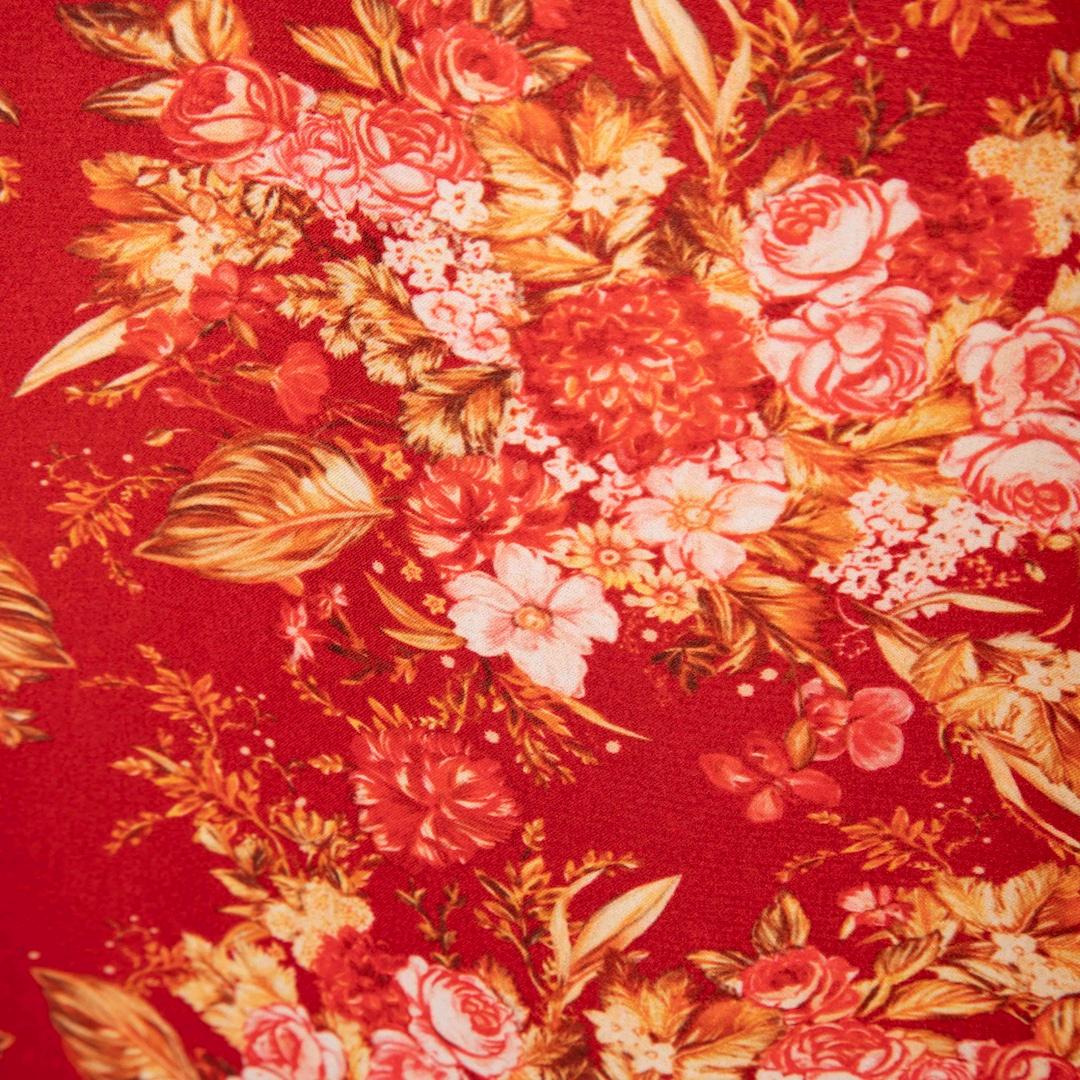 Emilia Wickstead Red Floral Long Sleeve Shirt Size XS In Good Condition For Sale In London, GB