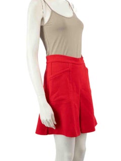Emilia Wickstead Red Front Pleated Mini Skirt Size M
