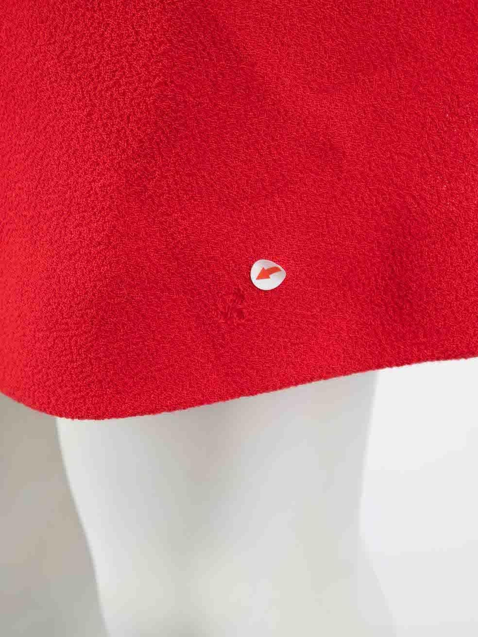 Emilia Wickstead Roter plissierter Minirock mit Frontfalten Größe M Damen im Angebot